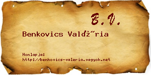 Benkovics Valéria névjegykártya